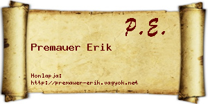 Premauer Erik névjegykártya